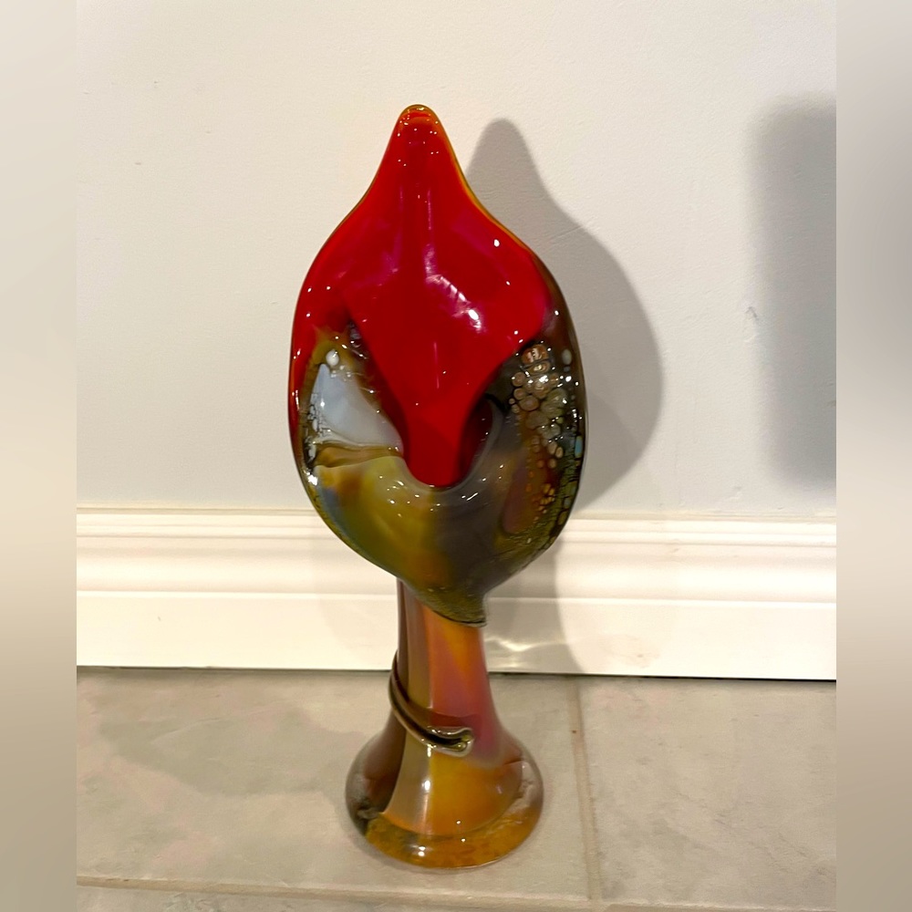 Baijan Handblown Vintage Very unique tulip vase.